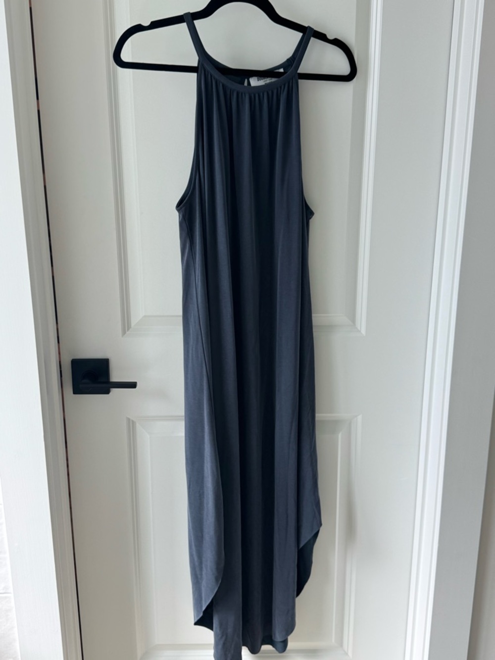Double Zero Charcoal High-Neck Maxi Dress